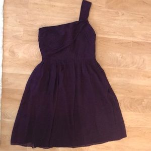 J.Crew Plum One Shouldered Dress Size 8